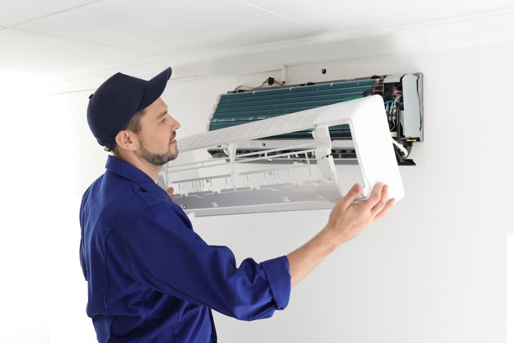 Checking An Air Conditioning Unit For Maintenance
